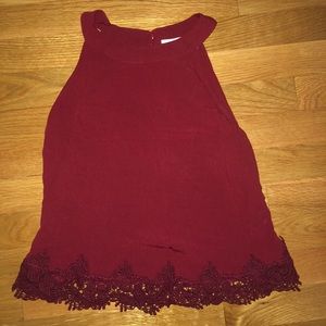 Red Tank with Lace Detail❤️